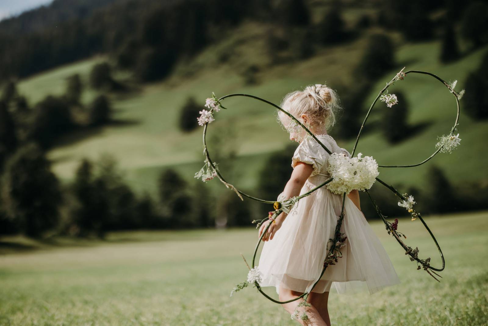 Butterfly wings made from natural materials symbolic picture