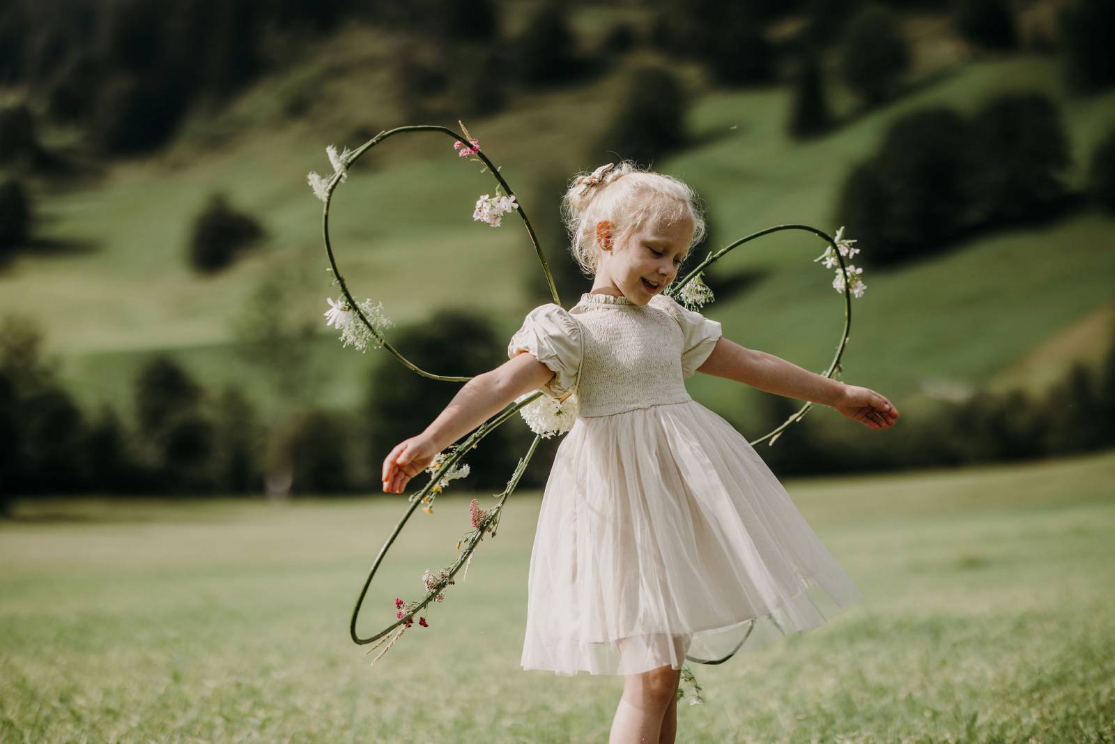 Butterfly wings made from natural materials symbolic picture
