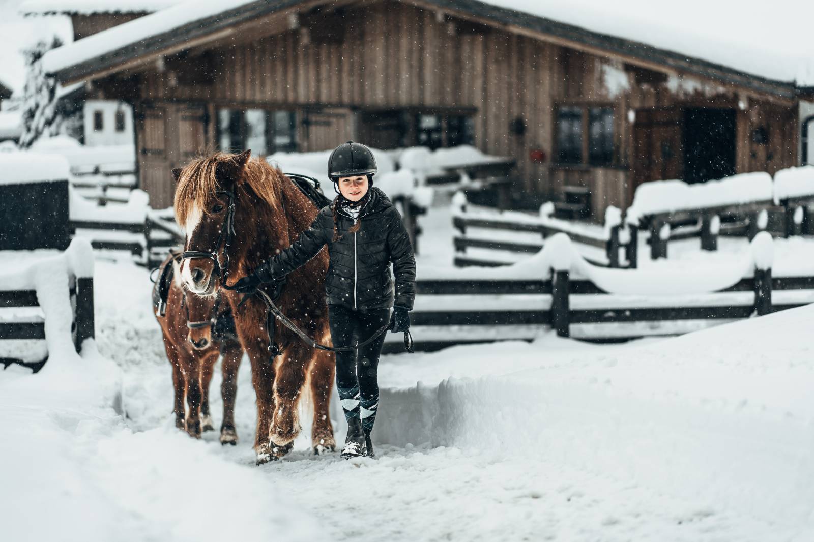 Riding in the snow symbolic picture