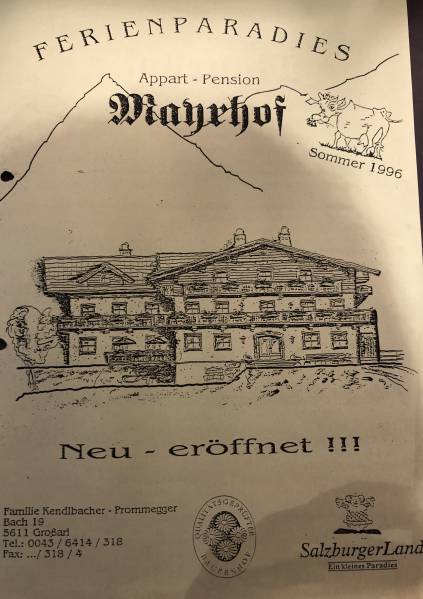 Damaliger Katalog Mayrhof Sommer 1996
