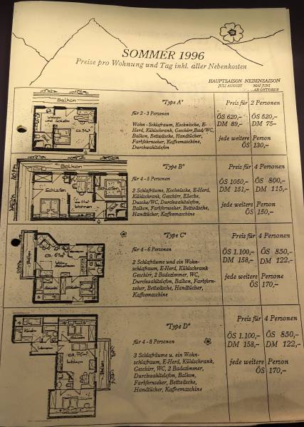 Hotel-Katalog Mayrhof Sommer 1996