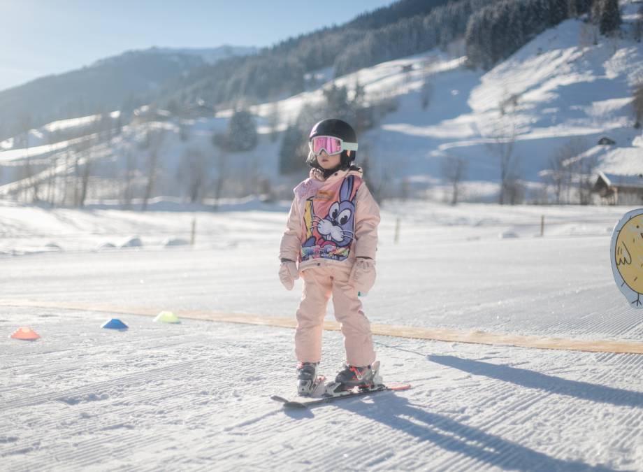 Gustis first ski lesson symbolic picture