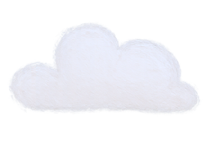 Soft, fluffy white cloud with a gentle, rounded shape on a transparent background.